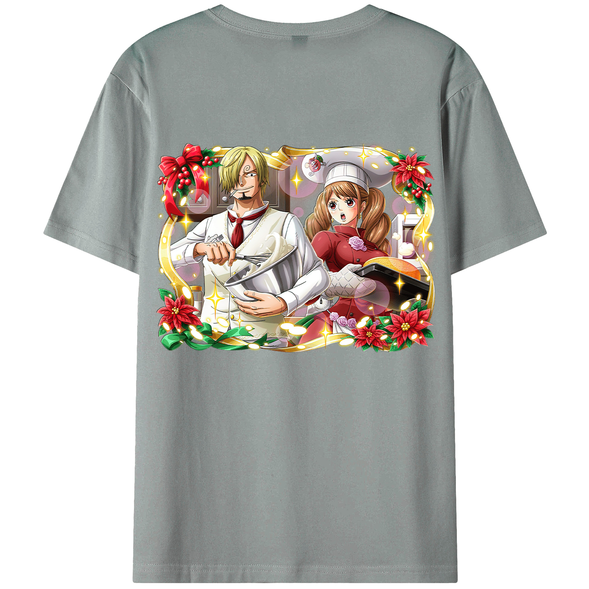 （画像用） ワンピース サンジ ONE PIECE Sanji 綿100％ メンズ半袖Tシャツ（バックプリント） 通気性